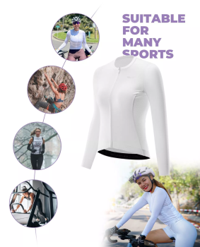 ROCKBROS | TVI Damen Radtrikot – Langarm Fahrradbekleidung, atmungsaktive Sport-Tops für Radsport
